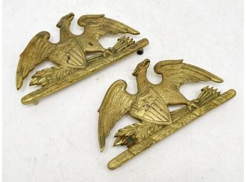 A Pair Of Vintage Brass Eagle Form Trivets