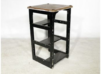 An Antique Maple Reversible Stool / Step Stool Combo