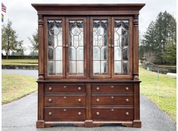 A Vintage Bubble Glass China Cabinet 'Charlestown Square,' By Broyhill Furniture