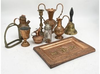 Vintage Copper Vessels, Repousse Panel, And Much More