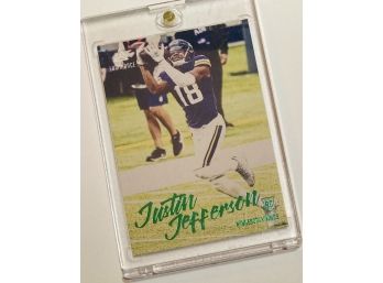 Justin Jefferson RC 2020 Panini-Chronicles Luminance Green Parallel Featured Rookie
