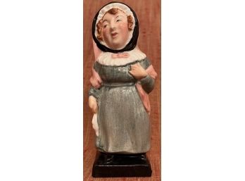 Vintage Royal Doulton England  Porcelain Figurine Mrs Bardell 4 1/8 Inch H Charles Dickens Pickwick Papers