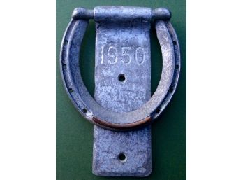 VINTAGE 1950 METAL ALUMINUM 6' LUCKY HORSESHOE DOOR KNOCKER