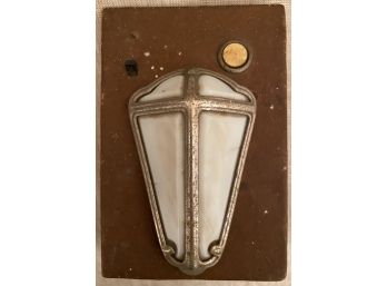 Vintage Doorbell Art Deco Leather Metal Glass Mechanism