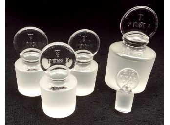 LABORATORY APOTHECARY PYREX GLASS STOPPER LOT OF 5: Vintage Glass