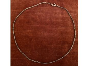 Vintage 925 Sterling Silver Delicate Rope Necklace Italy 16