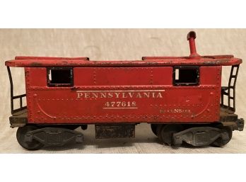 Vintage Lionel Metal Tin Model Train Caboose Pennsylvania 477618 O-Gauge