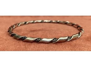 Vintage Navajo Solid Sterling Silver Twisted Bangle Bracelet Heavy