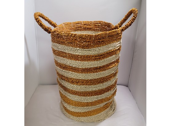Brown And White Woven Basket