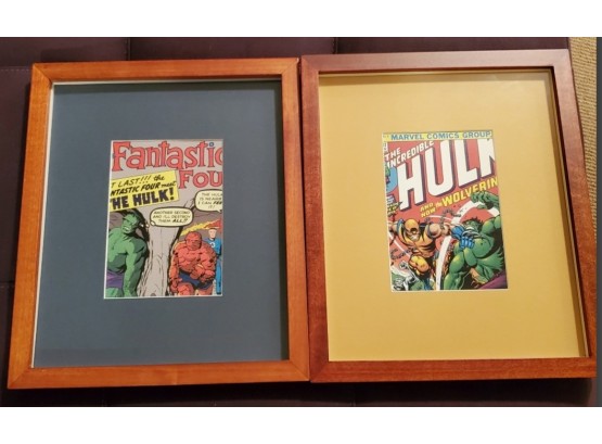 Two Framed Marvel Comics Prints - Fantastic Four & The Incredible Hulk