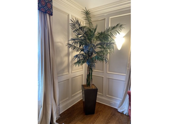 Artificial Palm Tree And Tall Metal Planter 7 Feet Tall!