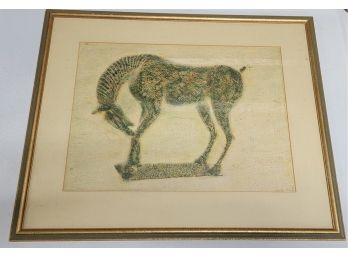 Lovely Framed Horse Artwork - Print Under Glass