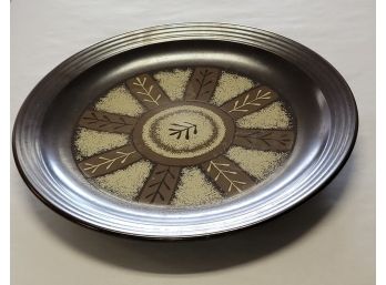 Large Brown And White Plate