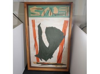'Sorrento' Artist Signed & Dated Jim Lindsay 5-98 Wood Framed Paper Collage
