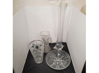 The Tall And Short Of It!  Vintage Glass Vases & A Bowl