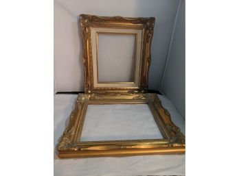Two Lively, Ornate Gold Colored Frames