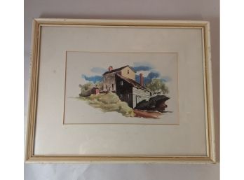 Framed Landscape Print Of A Beautiful Home
