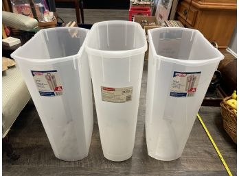 Lot Of Five (5) Large Sterilite Plastic Storage Containers - Five Bases