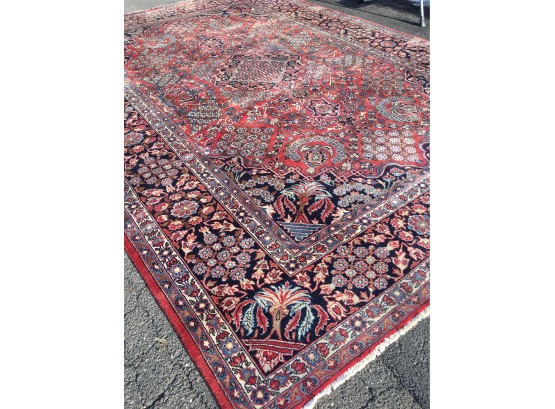 Isfahan Hand Knotted Persian Rug    13 Feet 1 Inch By 9 Feet 8 Inches