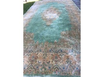 Large Kerman Hand Knotted Wool Silk Persian Rug    20 Feet 8 Inches By 10 Feet 8 Inches