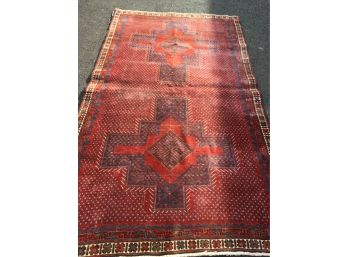 Turkoman, Vintage  Handmade Rug 7 Feet 2 Inches By 4 Feet 2 Inches