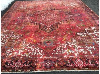 Antique Heriz Hand Knotted Persian Rug, Magnificent Piece, 12 Feet 4 Inches By 10 Feet 2 Inches