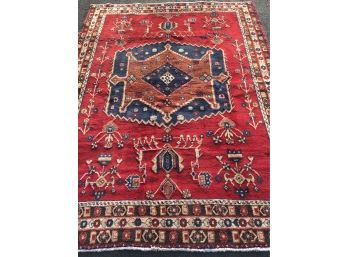 Afshan Hand Knotted Rug    7 Feet 7 Inches By 5 Feet 6 Inches