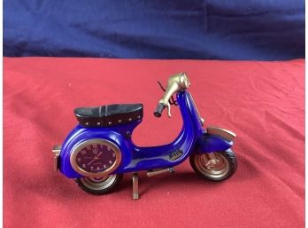 Small Blue Moped Clock