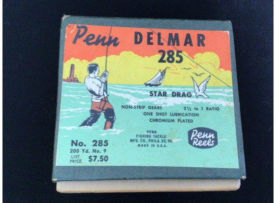 Penn Delmar 285 Star Drag Fishing Reel Vintage Nice! Original Box