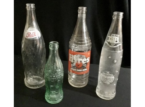 Vintage Glass Soda Bottle Lot Coke Pepsi Tab Hires