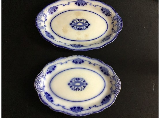 Antique WH Grindley Lorne Flow Blue Platters