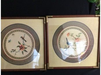 Pair Of Asian Bird And Flower Prints
