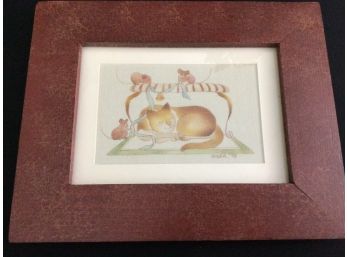 Charming Theorem Framed Matted Cat & Mice