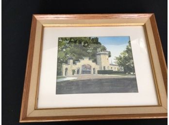 Watercolor Stevens Institute Institute Of Technology New Jersey Davis Gray Matted