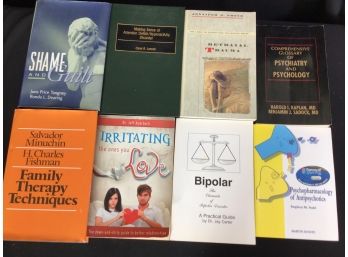 Lot Of 8 Books Dealing  With Psychiatry Psychology And Therapy