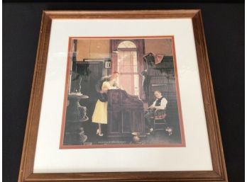 Norman Rockwell Marriage License Print Double Matted And Framed