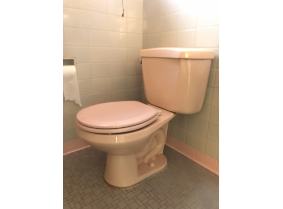 A Vintage Pink American Standard Toilet - 1950s