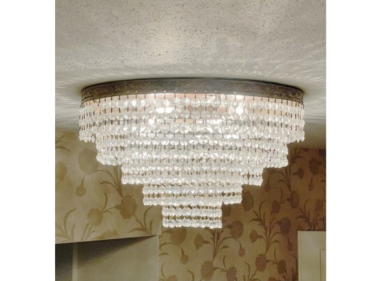 A 5 Tiered Crystal Ceiling Fixture -