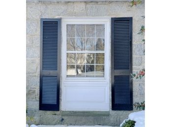 A Set Of 4 Long Louvered Wood Shutters - Easy Access