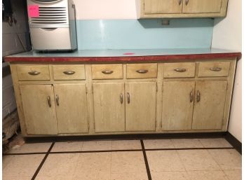 A Set Of 1950s Base Cabinets And Formica Counter