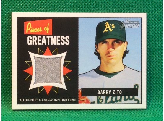 2005 Bowman Heritage Barry Zito Jersey Relic Card