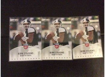 2012 Leaf Young Stars Kirk Cousins Rookie Card Lot Of 3