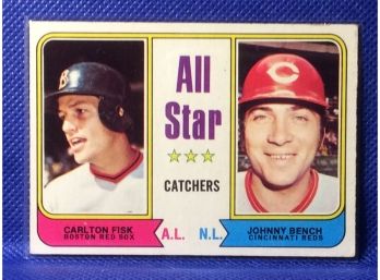 `974 Topps All Star Catchers Carlton Fisk/johnny Bench