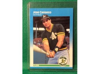 1987 Fleer Jose Canseco 2nd Year Card