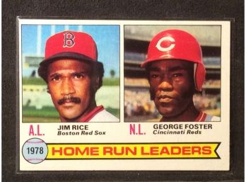 1979 Topps Jim Rice/george Foster Home Run Leaders Card