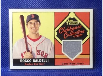 2010 Topps Heritage Clubhouse Collection Rocco Baldelli Jersey Relic Card