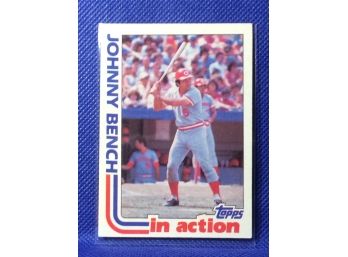 1982 Topps Johnny Bench In Action