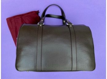 Stunning Brand New $850 DAVIDOFF Brown Leather Travel Bag - Super High Quality With Shoulder Strap & Dust Bag