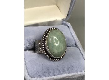 Beautiful & Unusual Sterling Silver / 925 Ring With Russian Amazonite - Very Nice Details On Silverwork