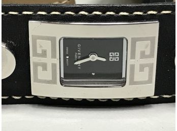 Beautiful Brand New $395 GIVENCHY - PARIS Ladies Watch - Black Leather Strap - Square Face - Very Nice !